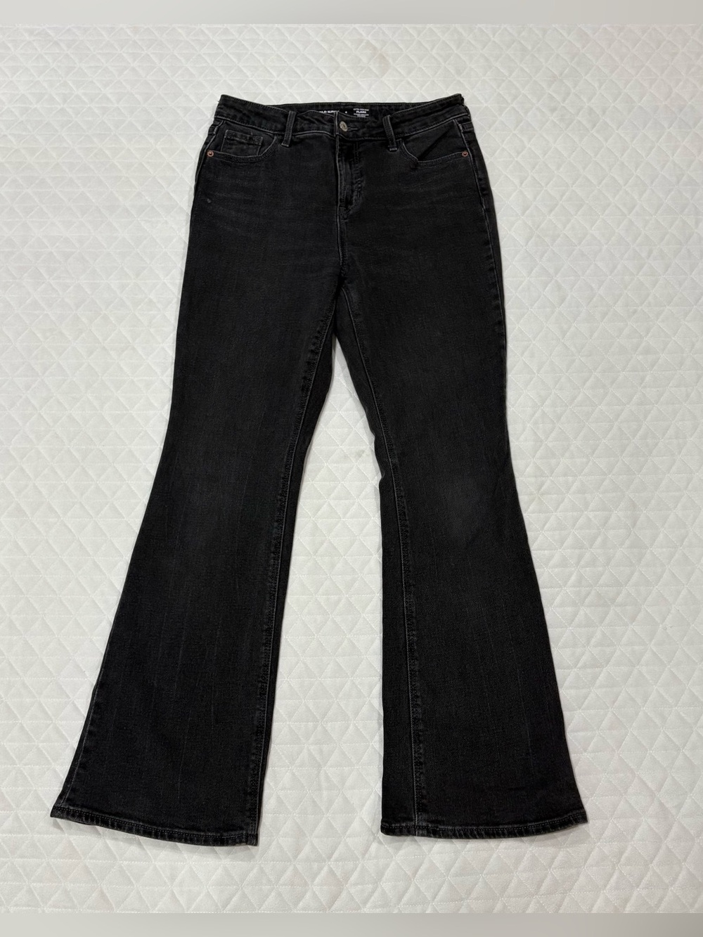 Old Navy Women’s Extra High Rise Flare Secret Smooth Pockets Sz 6 Black Retro